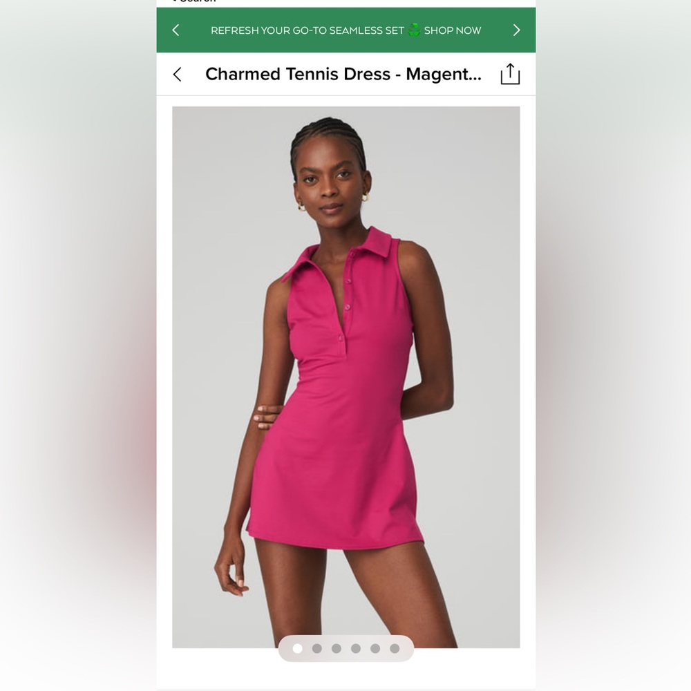 Alo Charmed Tennis Dress Magenta